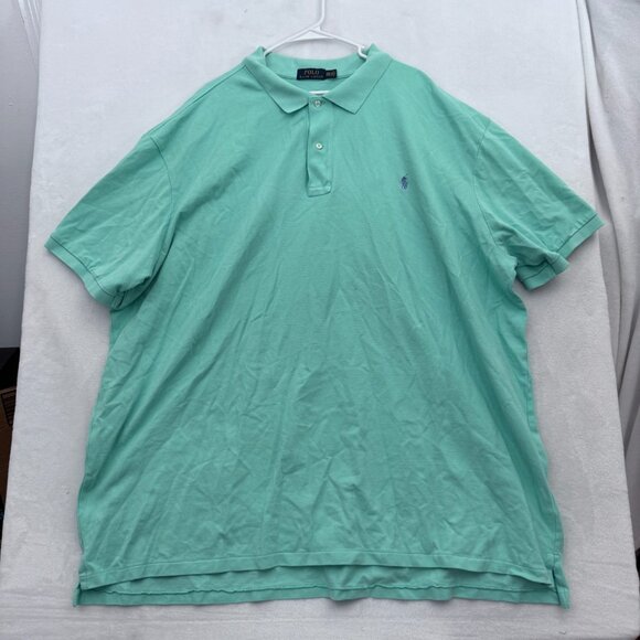 Polo Ralph Lauren Polo Shirt Mens 5XB Big Green Knit Pony Preppy Casual - Picture 1 of 8